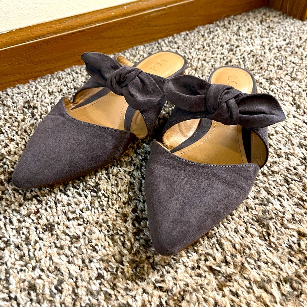 Loft Pointed-toe Bow Slide-ons